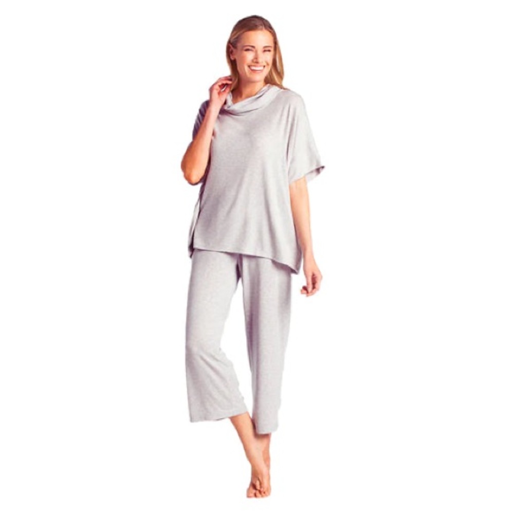 Softies Oprah's Favorites Heather Grey Cowl Neck Dream Jersey Set NWT Size S/M